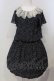画像1: Jane Marple Dans Le Salon / ランダムドットレース襟ワンピース M ネイビー O-25-04-28-008-JM-OP-OW-OS (1)