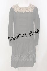 Jane Marple / レースヨークワンピース M チャコール O-25-04-28-074-JM-OP-OW-OS