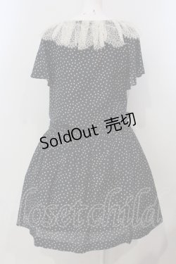 画像4: Jane Marple Dans Le Salon / ランダムドットレース襟ワンピース M ネイビー O-25-04-28-008-JM-OP-OW-OS