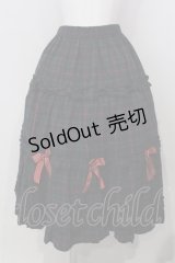 Nile Perch / リボンチェックスカラップスカート  グリーン O-25-04-28-016-LO-SK-OW-OS