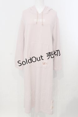 画像1: PINK HOUSE / ロゴプリントフードワンピース  ピンク O-25-04-28-019-LO-OP-OW-OS