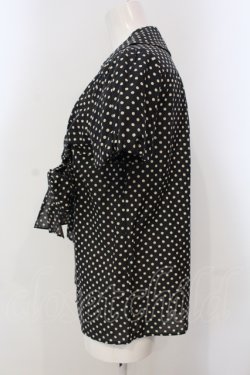 画像2: Jane Marple / フロントリボンドットブラウス M クロ O-25-04-28-022-JM-BL-OW-OS