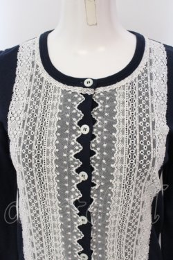 画像2: Jane Marple / ソフト天竺とチュールレースのカーディガン M ネイビー O-25-04-28-023-JM-TO-OW-OS