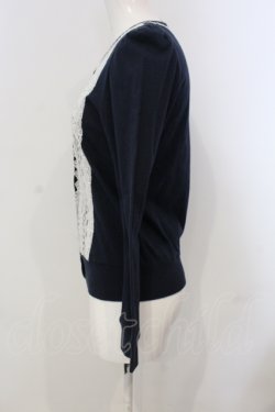 画像3: Jane Marple / ソフト天竺とチュールレースのカーディガン M ネイビー O-25-04-28-023-JM-TO-OW-OS
