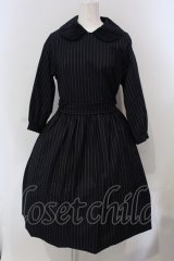 Jane Marple / シャンブレークロスのワンピース M ネイビー O-25-04-29-001-JM-OP-IG-OS