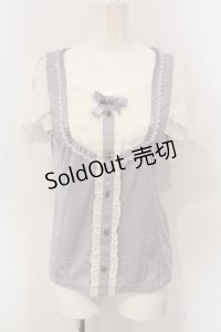 axes femme / 花柄切替プルオーバー  ラベンダー O-25-04-29-025-AX-TO-IG-OS