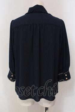 画像3: axes femme POETIQUE / バラメッセージ刺繍ブラウス  ネイビー O-25-04-29-026-AX-BL-IG-OS