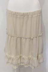 axes femme / はしごレース使いシフォンスカート  アイボリー O-25-04-29-028-AX-SK-IG-OS