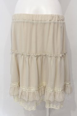 画像2: axes femme / はしごレース使いシフォンスカート  アイボリー O-25-04-29-028-AX-SK-IG-OS
