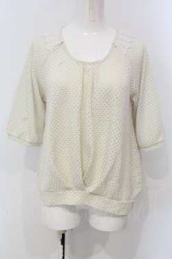 画像1: axes femme / ラメ透かしドットニットトップス  アイボリー O-25-04-29-030-AX-TO-IG-OS