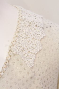 画像2: axes femme / ラメ透かしドットニットトップス  アイボリー O-25-04-29-030-AX-TO-IG-OS