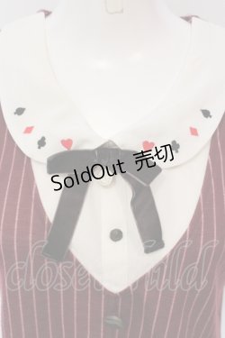 画像2: axes femme / トランプ刺繍ベスト重ね着プルオーバー  ワイン×アイボリー O-25-04-29-032-AX-TO-IG-OS