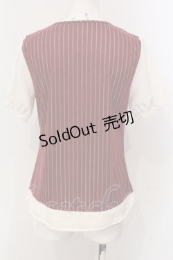 画像3: axes femme / トランプ刺繍ベスト重ね着プルオーバー  ワイン×アイボリー O-25-04-29-032-AX-TO-IG-OS