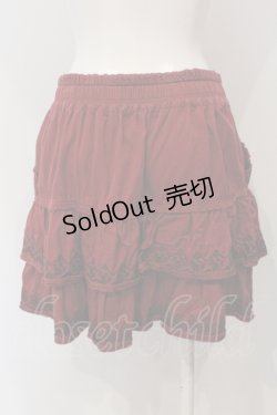 画像3: axes femme / 刺繍ティアードスカート  アカ系 O-25-04-29-046-AX-PA-IG-OS