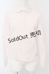 MILK / 丸襟ロゴ刺繍ブラウス  ピンク O-25-04-29-050-ML-BL-IG-OS