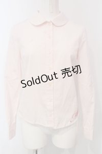 MILK / 丸襟ロゴ刺繍ブラウス  ピンク O-25-04-29-050-ML-BL-IG-OS