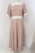 Maison de FLEUR Petite Robe canon / セーラーカラーギンガムワンピース  サーモン O-25-04-29-051-PU-OP-IG-OS