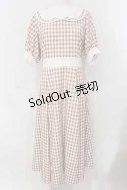 画像1: Maison de FLEUR Petite Robe canon / セーラーカラーギンガムワンピース  サーモン O-25-04-29-051-PU-OP-IG-ZT321