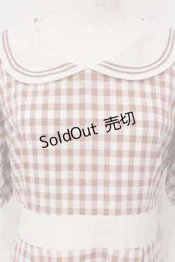 画像2: Maison de FLEUR Petite Robe canon / セーラーカラーギンガムワンピース  サーモン O-25-04-29-051-PU-OP-IG-ZT321