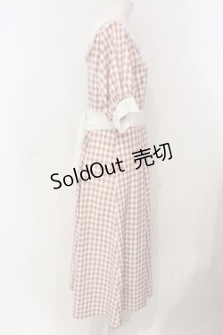 画像3: Maison de FLEUR Petite Robe canon / セーラーカラーギンガムワンピース  サーモン O-25-04-29-051-PU-OP-IG-ZT321