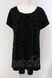 INGEBORG / ベロアカメリアカットワンピース 9 クロ O-25-04-29-060-LO-OP-IG-OS