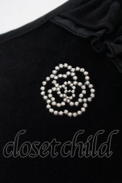 画像2: INGEBORG / カメリア刺繍ベロアワンピース 9 クロ O-25-04-29-061-LO-OP-IG-OS