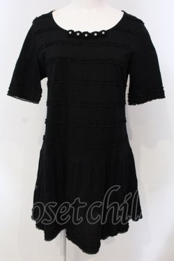 画像1: INGEBORG / レースピコフリルカットワピース 3 クロ O-25-04-29-065-LO-OP-IG-OS