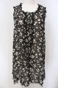 INGEBORG / レオパードシフォンワンピース 9 クロ×シロ O-25-04-29-069-LO-OP-IG-OS