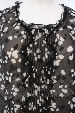 画像2: INGEBORG / レオパードシフォンワンピース 9 クロ×シロ O-25-04-29-069-LO-OP-IG-OS
