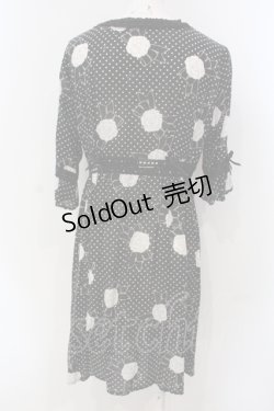 画像4: INGEBORG / カメリアリボンはしごレースワンピース 11 クロ O-25-04-29-070-LO-OP-IG-OS