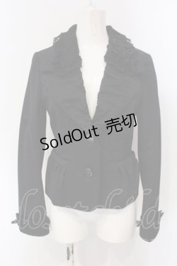 画像1: INGEBORG / コサージュ付きレース配色ジャケット 9 クロ O-25-04-29-074-LO-JA-IG-OS