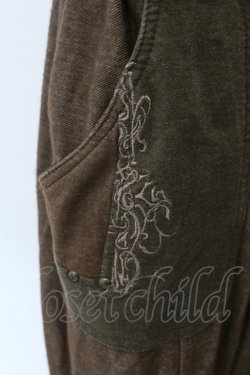 画像2: Ozz Croce / イレギュラーギャザーサルエルパンツ  カーキブラウン O-25-04-29-081-OO-PA-IG-OS
