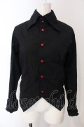 PUTUMAYO / レースアップ燕尾ブラウス  ブラック×レッド O-25-04-29-087-PT-BL-IG-OS
