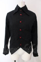 PUTUMAYO / レースアップ燕尾ブラウス  ブラック×レッド O-25-04-29-087-PT-BL-IG-OS