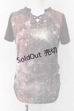 画像1: Ozz Croce / 転写VネックTシャツ  ワイン O-25-04-29-091-OO-TS-IG-OS