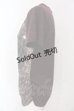 画像2: Ozz Croce / 転写VネックTシャツ  ワイン O-25-04-29-091-OO-TS-IG-OS