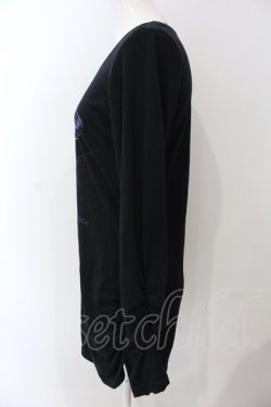画像2: SEX POT ReVeNGe / バタフライプリントギャザーTシャツ M ブラック×パープル O-25-04-29-098-SP-TO-IG-OS