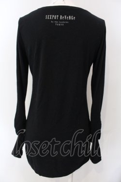 画像3: SEX POT ReVeNGe / バタフライプリントギャザーTシャツ M ブラック×パープル O-25-04-29-098-SP-TO-IG-OS