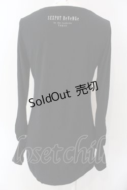 画像3: SEX POT ReVeNGe / バタフライプリントギャザーTシャツ M ブラック×パープル O-25-04-29-098-SP-TO-IG-OS
