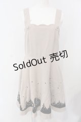 Fi.n.t / フロッキーお城柄フレアジャンパースカート  アイボリー O-25-04-29-100-CA-OP-IG-OS