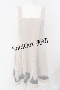 Fi.n.t / フロッキーお城柄フレアジャンパースカート  アイボリー O-25-04-29-100-CA-OP-IG-OS