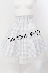 Amavel / ダブルレースアップはぎフレアチェックスカート F サックス O-25-04-29-010-CA-SK-OW-OS