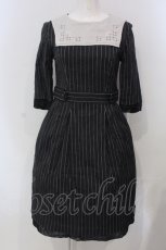 画像1: 【SALE】Jane Marple / スクエアステッチカラーストライプワンピース M クロ O-25-04-29-002-JM-OP-IG-ZT464 (1)