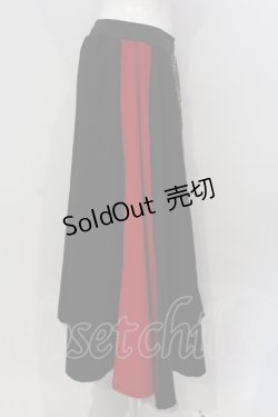 画像2: Qutie Frash / 和柄プリーツフレアスカート  レッド×ブラック O-25-04-29-016-QU-SK-OW-OS