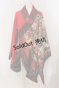 画像1: Qutie Frash / 着物カーデ  レッド O-25-04-29-019-QU-TO-OW-OS