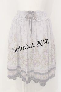 axes femme / 転写風花柄ハイウエストスカート M ラベンダー O-25-04-29-024-AX-SK-IG-OS