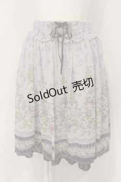 画像1: axes femme / 転写風花柄ハイウエストスカート M ラベンダー O-25-04-29-024-AX-SK-IG-OS