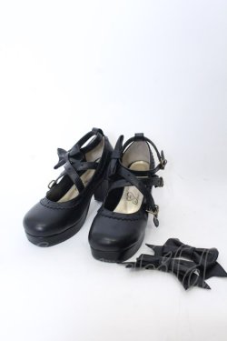 画像1: metamorphose / クロスストラップヒールシューズ S クロ O-25-04-30-036-ME-SH-IG-OS