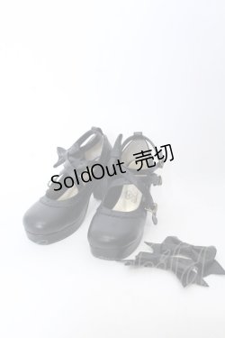 画像1: metamorphose / クロスストラップヒールシューズ S クロ O-25-04-30-036-ME-SH-IG-ZT-K003
