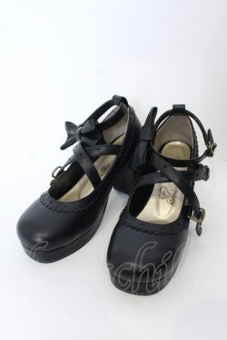 画像2: metamorphose / クロスストラップヒールシューズ S クロ O-25-04-30-036-ME-SH-IG-OS